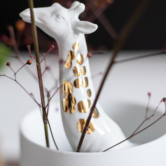Vase aus Porzellan Giraffe von räder design modern dekorativ Tierliebhaber Blumengruß Geschenk