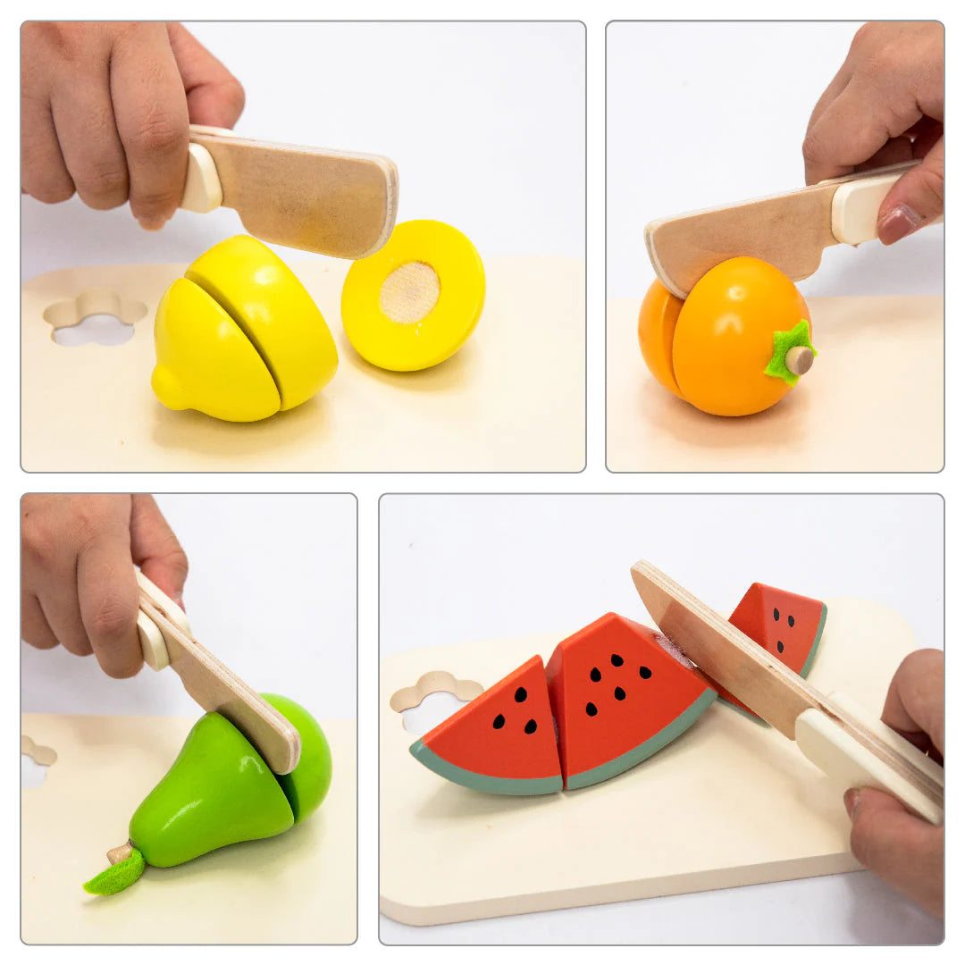 Obst Schneideset aus Montessori Holzspielzeug von UMU Holz Obst