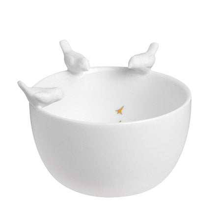 Schale aus Porzellan " Vögel " von räder design Exklusiv Vogel am Rand Gold