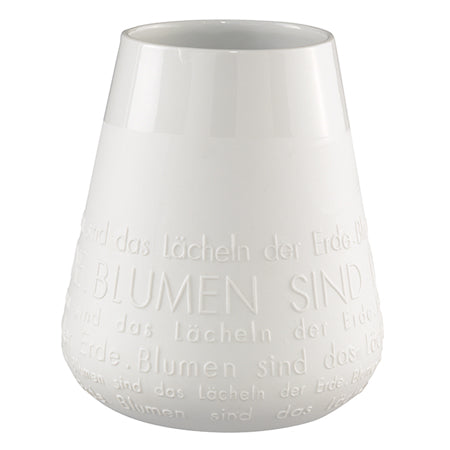 Poesie Porzellan Vase „Das Lächeln der Erde…“ von räder design