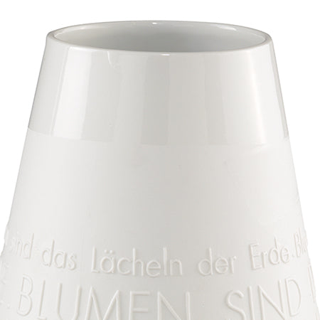 Poesie Porzellan Vase „Das Lächeln der Erde…“ von räder design