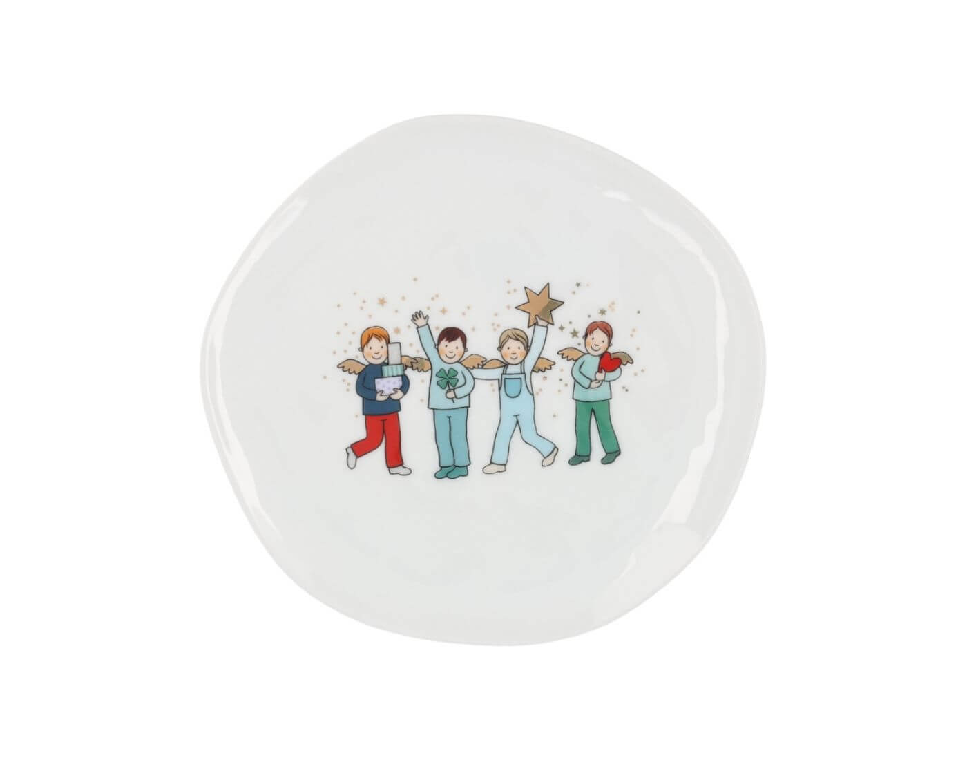 Teller (klein) aus Porzellan " Himmlische Brüder " von räder design - Weihnachten Weihnachtsdekoration