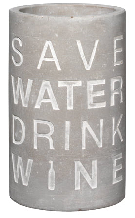 Weinkühler " save water drink wine " aus Beton von räder design Wein Geschenk originell