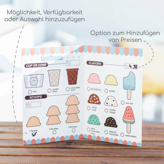 Eisdiele aus Holz 23-teilig von UMU Eis aus Holz Holzspielzeug für Kinder