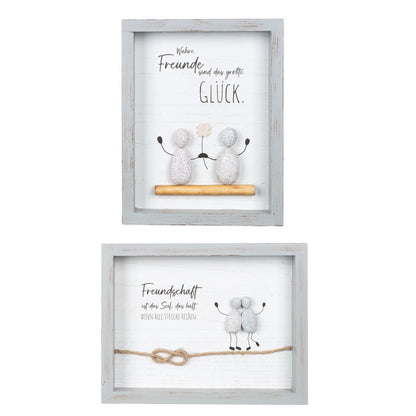 Steinbild rechteckig "Freunde/Freundschaft" von Gilde Ein Bild für die Freundschaft aus Stein Geschenk für die Freundschaft Freund Freundin 2 Varianten