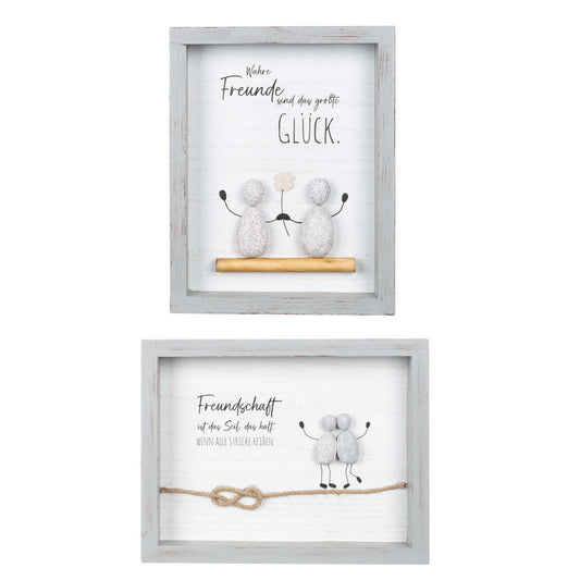 Steinbild rechteckig "Freunde/Freundschaft" von Gilde Ein Bild für die Freundschaft aus Stein Geschenk für die Freundschaft Freund Freundin 2 Varianten