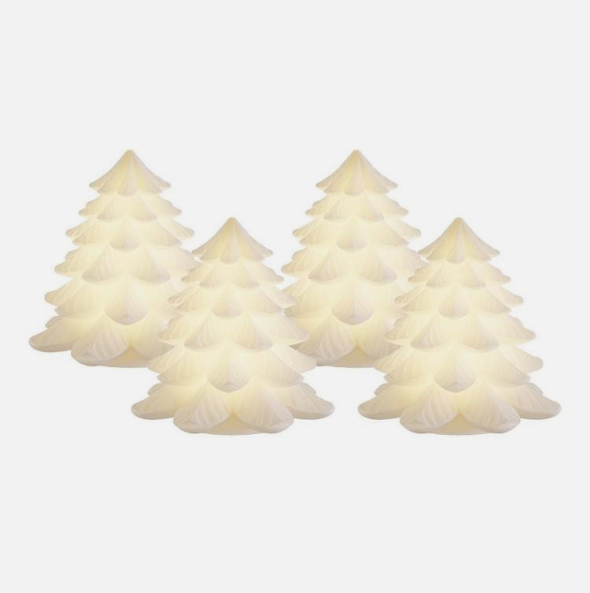 LED-Weihnachtsbäume 4er-Set weiß 7 cm hoch - Tannenbäume Weihnachten Weihnachtsdekoration