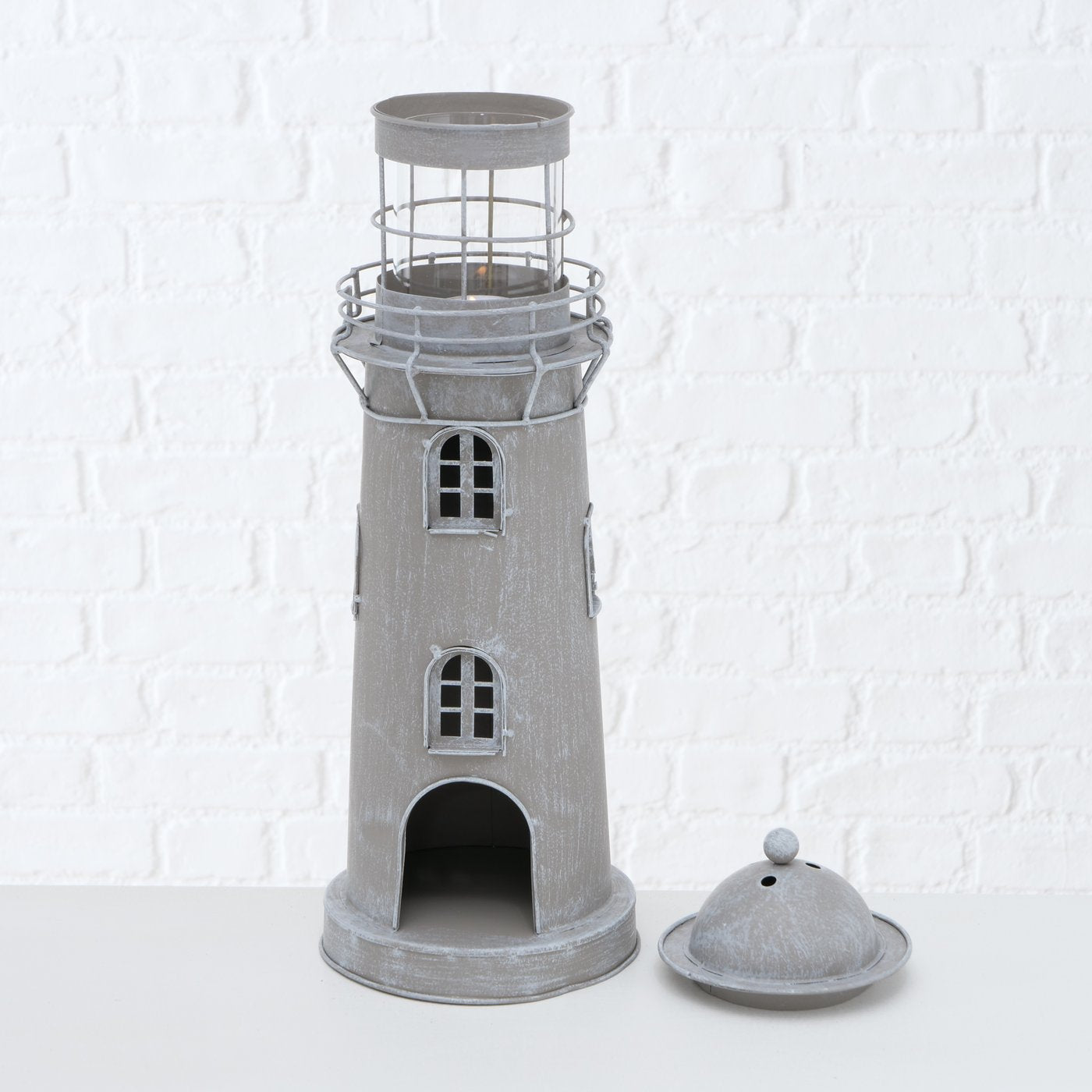 Indoor Laternen aus Metall, 2er-Setpreis Maritim Leuchtturm nordisch von Boltze