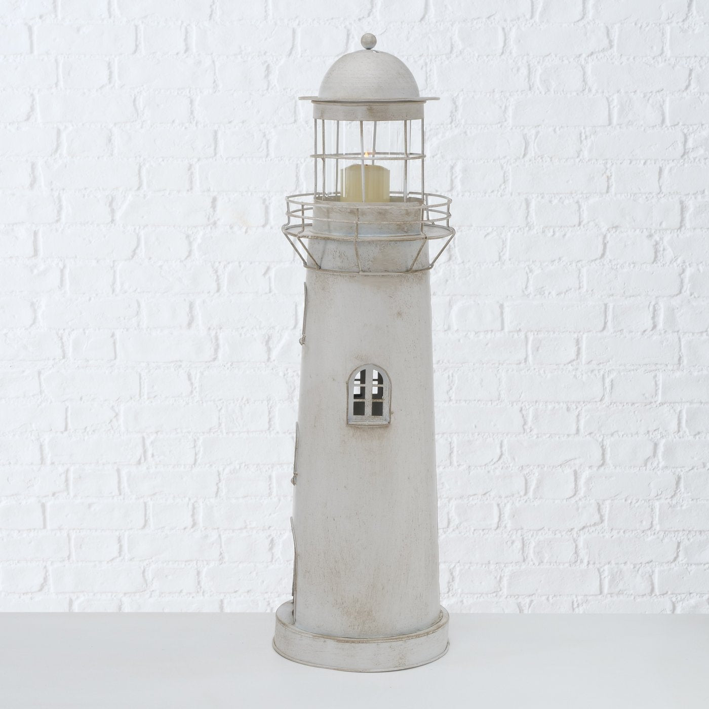 Indoor Laternen aus Metall, 2er-Setpreis Maritim Leuchtturm nordisch von Boltze