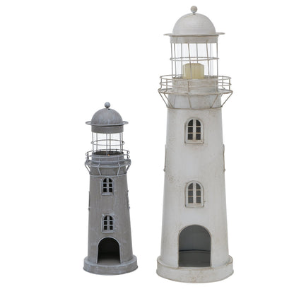 Indoor Laternen aus Metall, 2er-Setpreis Maritim Leuchtturm nordisch von Boltze