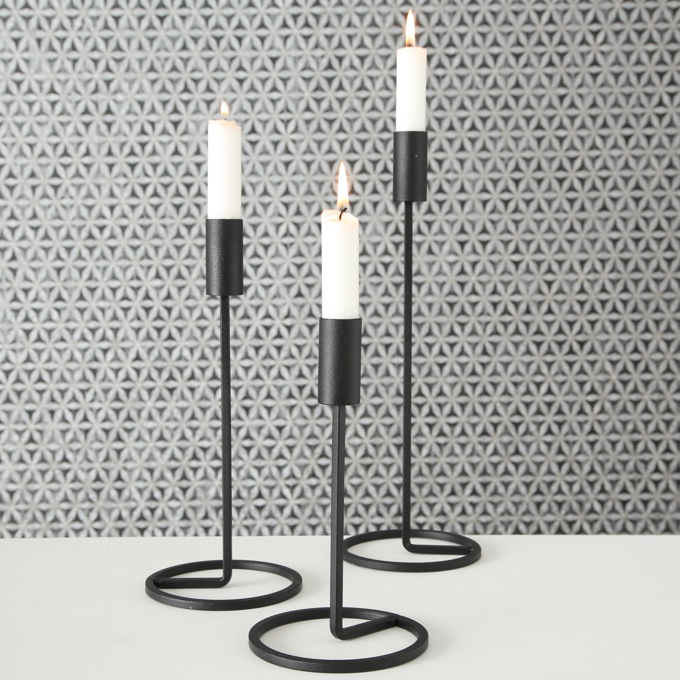 Kerzenhalter aus Metall für Stabkerzen 3er-Set von Boltze Setpreis