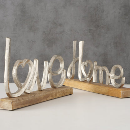 Dekoaufsteller/Schriftzug aus Holz und Aluminium "Home/Love" von Boltze - Liebe - zu hause
