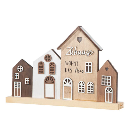 LED Standrelief Haus „Zuhause“ von Gilde – Holz Deko mit Spruch & Beleuchtung