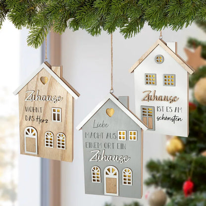 LED Hänger Haus „Zuhause“ von Gilde – Holz Deko mit Spruch & Beleuchtung