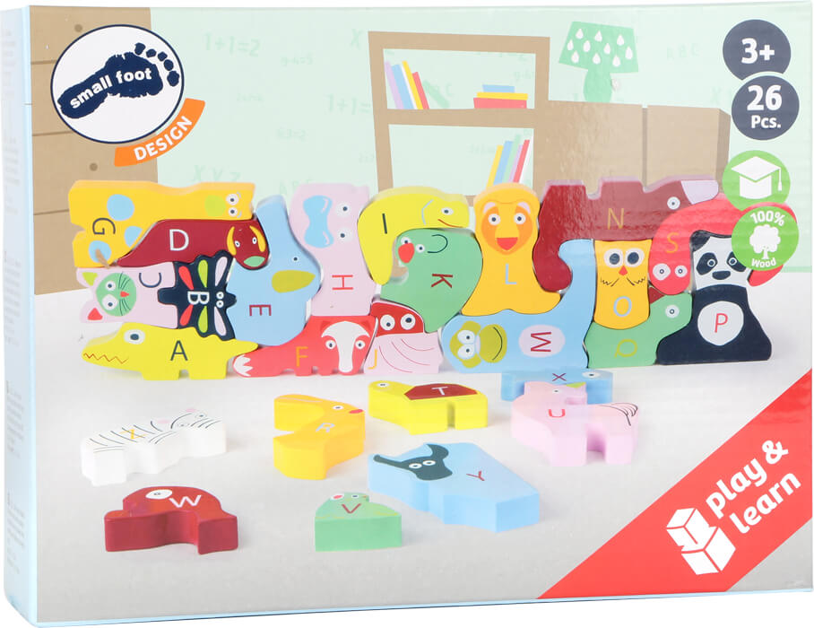 Alphabet Holz-Puzzle mit Tierfiguren von small foot - lernen ABC