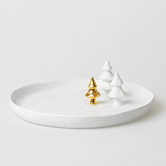 Dekoteller Winterlandschaft aus Porzellan "Tannenbäume" von räder design - Weihnachten Weihnachtsdekoration