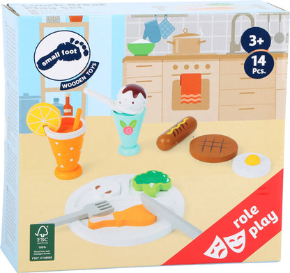 Spiel-Set aus Holz "Mittagspause" von small foot - Essen Eis Holzspielzeug