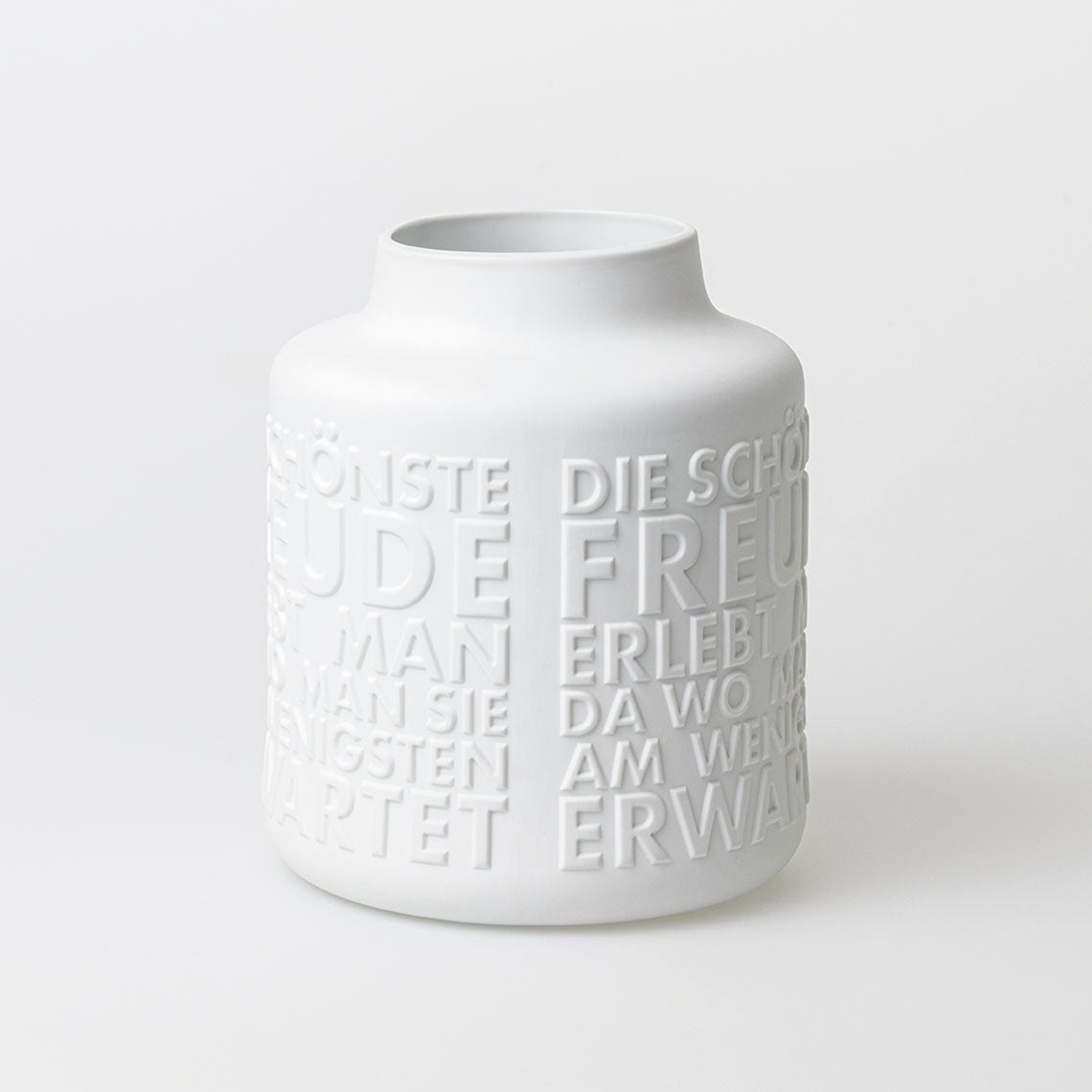 Vase aus Porzellan "Freude" von räder exclusiv Höhe 26 cm, Ø 21 cm Geschenk für gute Freunde mit Spruch - Hochwertige und dekorativ