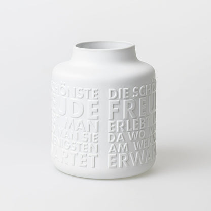 Vase aus Porzellan "Freude" von räder exclusiv Höhe 26 cm, Ø 21 cm Geschenk für gute Freunde mit Spruch - Hochwertige und dekorativ