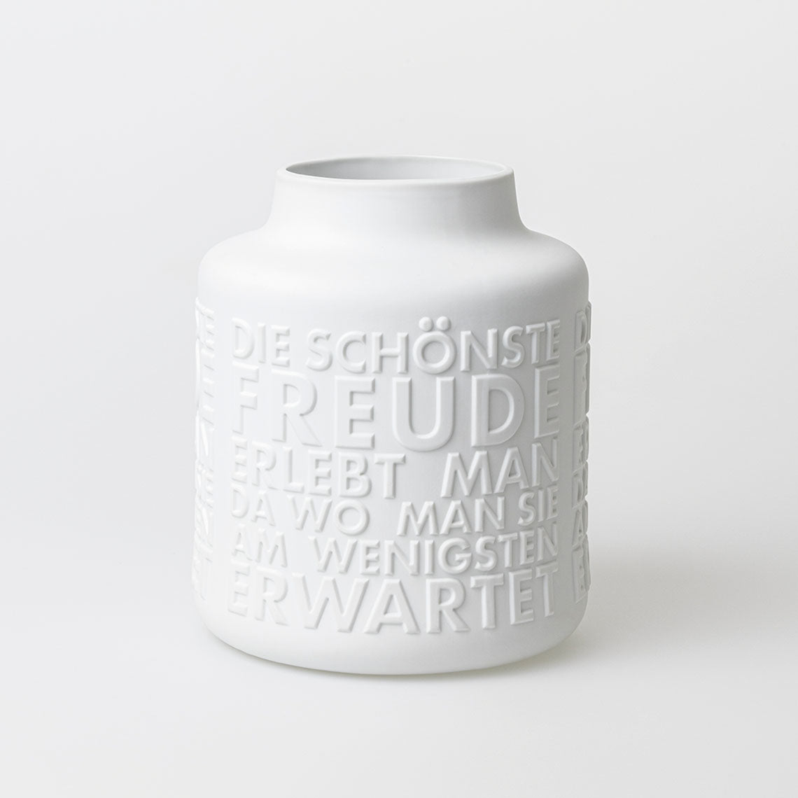 Vase aus Porzellan "Freude" von räder exclusiv Höhe 26 cm, Ø 21 cm Geschenk für gute Freunde mit Spruch - Hochwertige und dekorativ