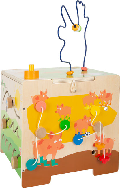 Motorikwürfel aus Holz "Landleben" von small foot - Spielwürfel Tiere lernen