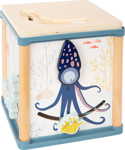 Motorikwürfel aus Holz "Unterwasserwelt" von small foot - Spielwürfel Fische lernen
