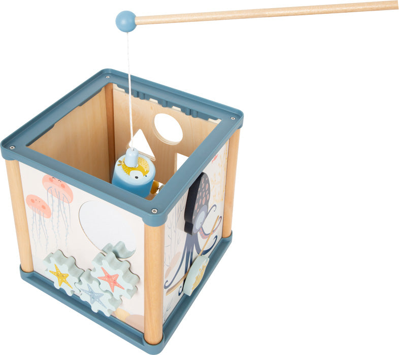 Motorikwürfel aus Holz "Unterwasserwelt" von small foot - Spielwürfel Fische lernen