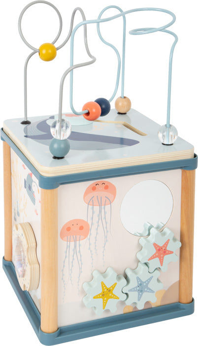 Motorikwürfel aus Holz "Unterwasserwelt" von small foot - Spielwürfel Fische lernen