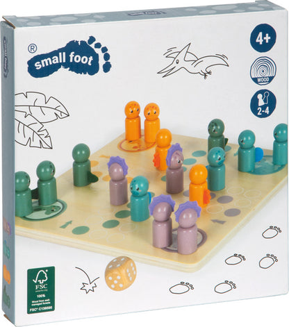 Brettspiel Ludo mit Dinofiguren aus Holz von small foot Holzspielzeug