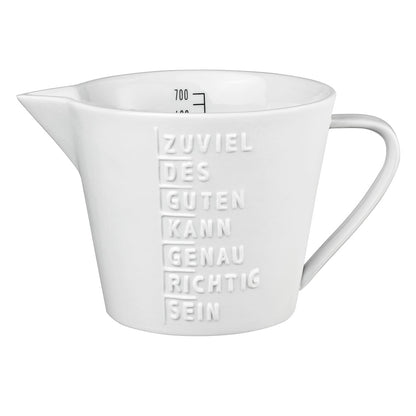 Messbecher (groß) aus Porzellan " zu viel des Guten " von räder design originell Geschenkidee Mitbringsel