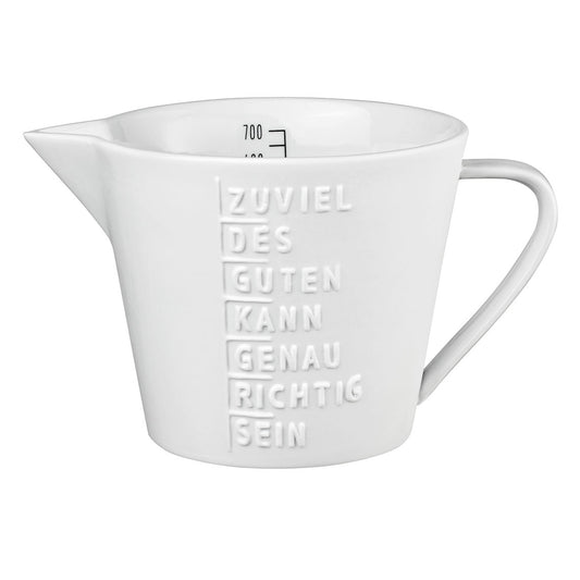 Messbecher (groß) aus Porzellan " zu viel des Guten " von räder design originell Geschenkidee Mitbringsel