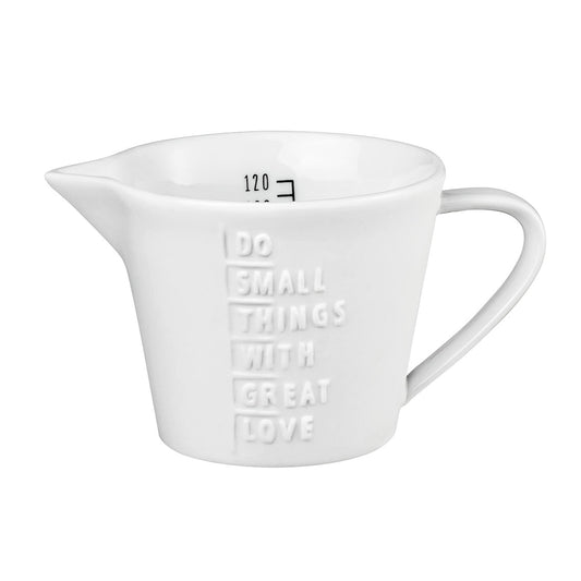 Messbecher (klein) aus Porzellan " do small things with great love " von räder design - originell Geschenk Dekorativ