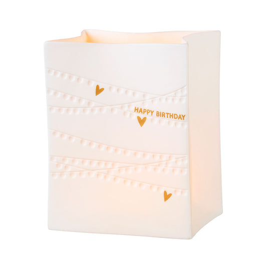 Teelichthalter/Lichttüte aus Porzellan " Happy Birthday " von räder design Geburtstag exklusives Geschenk Geschenkidee