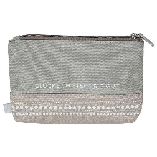 Ordnungshüter Kleine  Kosmetiktasche „Glücklich steht dir gut“ von räder design - Hingucker kleine Tassche