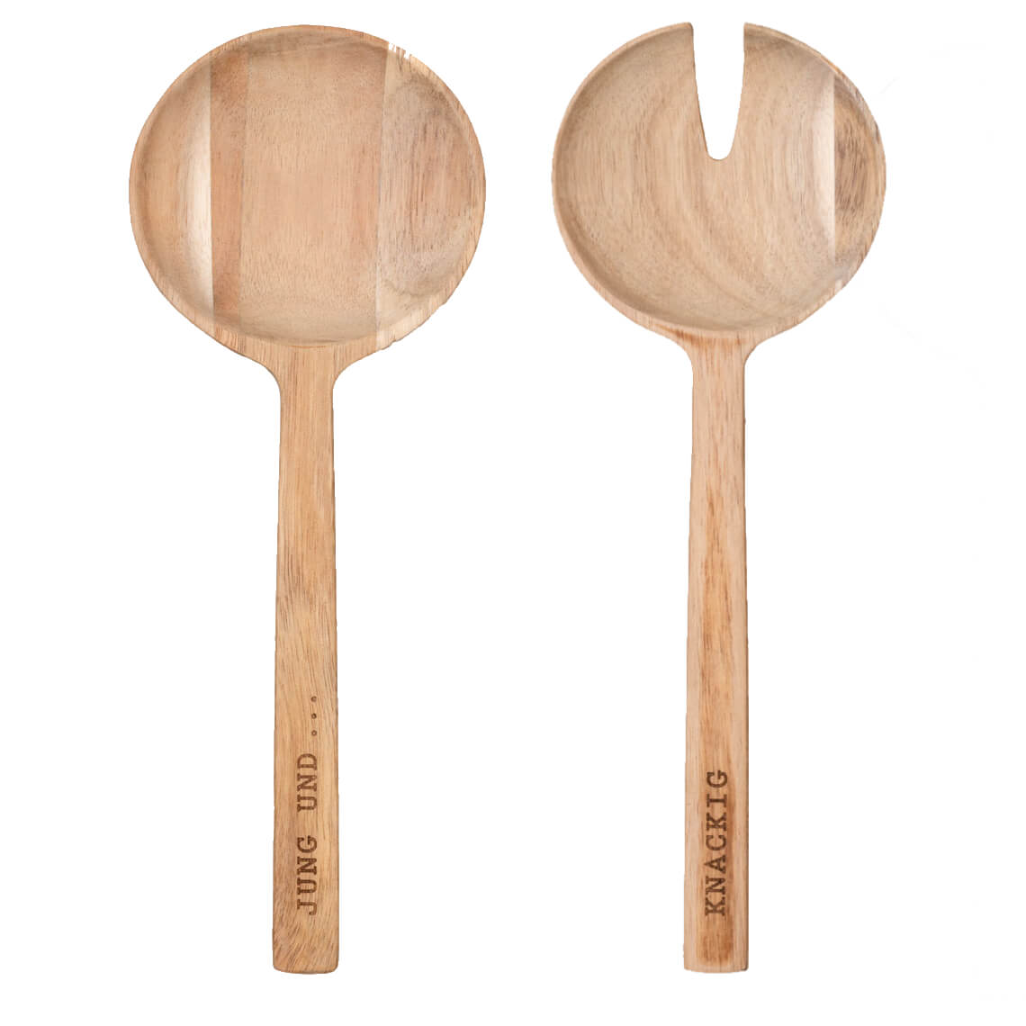Salatbesteck aus Holz " Jung und knackig " von räder design super Geschenkidee