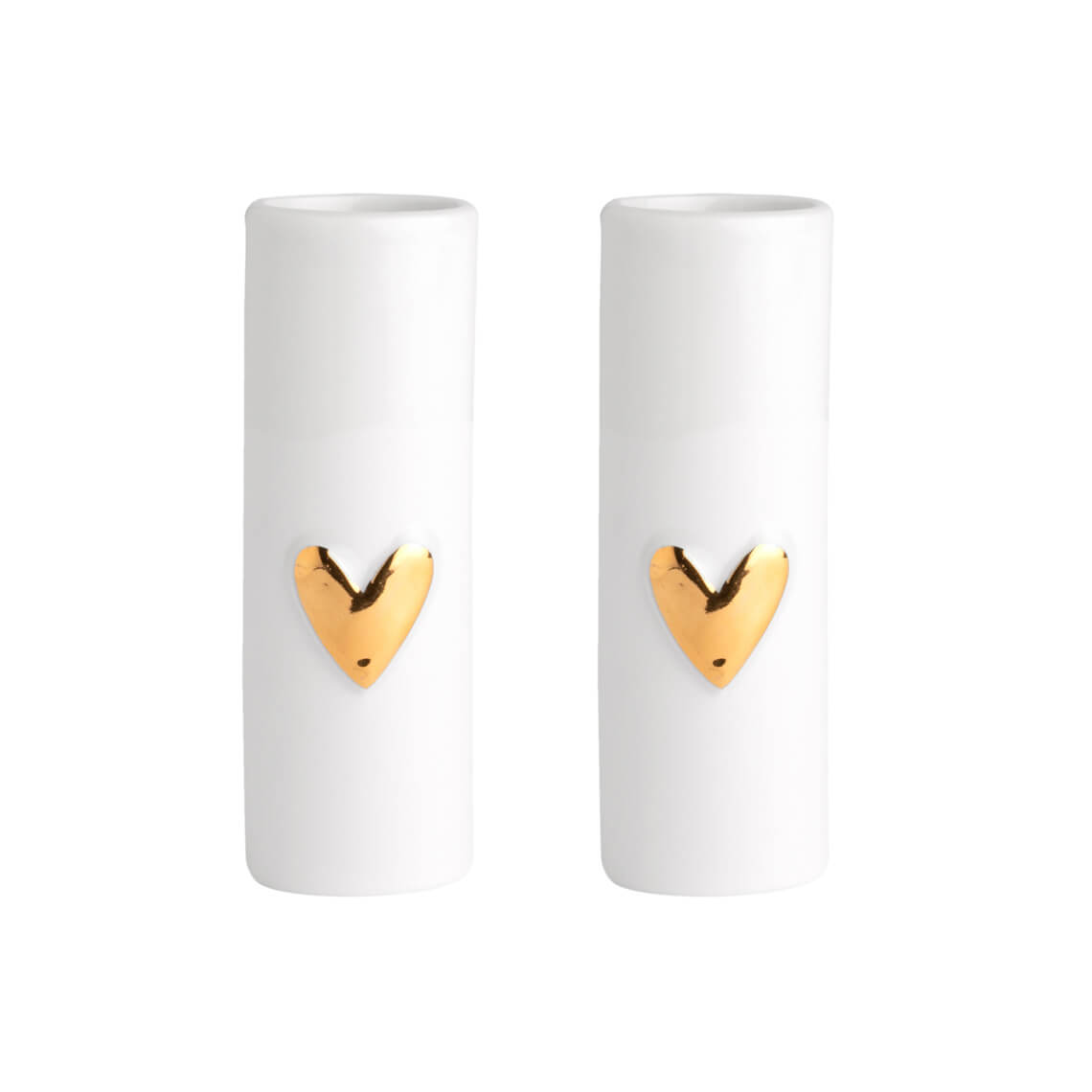 Minivasen aus Porzellan 2er-Set "Herz, gold " von räder design Hochzeit Liebe Valentinstag Verlobung Geschenk