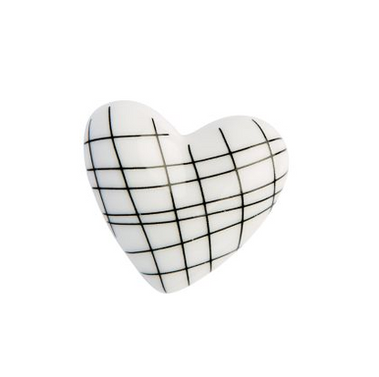 Porzellanherzen schwarz von räder design mit verschieden Mustern nach Wahl Handschmeichler Geschenk Hochzeit