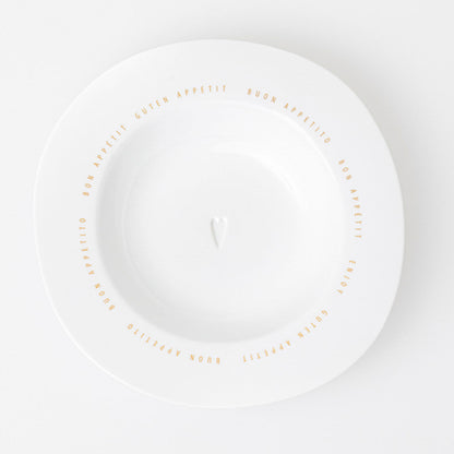 Teller aus Porzellan "  Guten Appetit. Buon Appetito. " von räder design