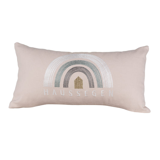 Kissen 33x17 cm " Regenbogen Haussegen " von räder design