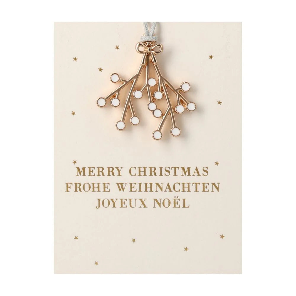 Mini-Ornament "Mistelzweig" mit Grußkarte von räder design - Weihnachten Geschenkidee