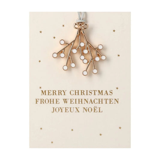 Mini-Ornament "Mistelzweig" mit Grußkarte von räder design - Weihnachten Geschenkidee