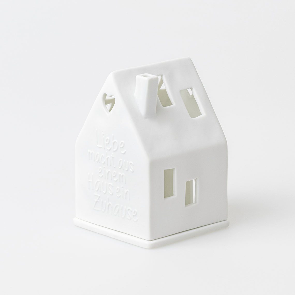 Lichthaus aus Porzellan " Liebe macht aus einem Haus ein Zuhause " von räder design