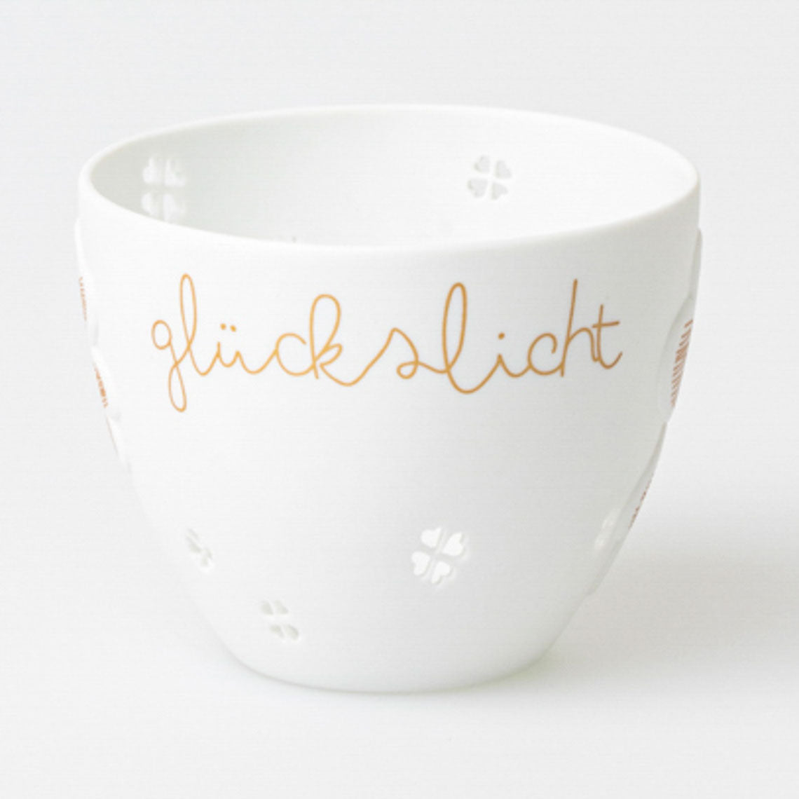 feiner Teelichthalter (klein) aus Porzellan " Glückslicht " von räder design