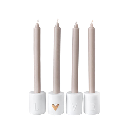 Lovely Kerzenhalter Set „Love“ aus Porzellan von räder design