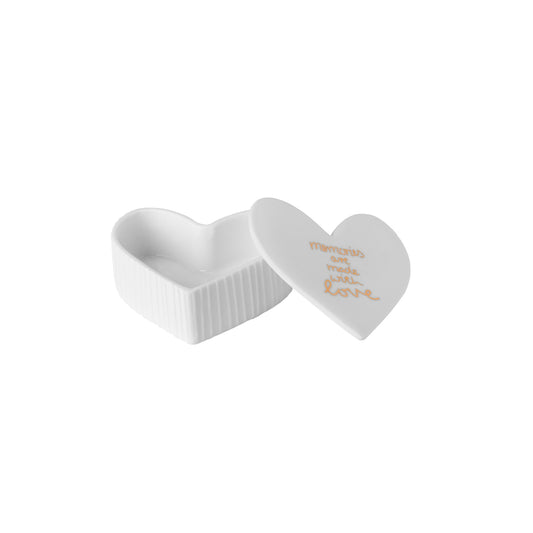 Herzdose aus Porzellan Hochzeit "Memories are made with love" von räder design - Hochzeitsgeschenk