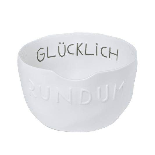 Schale aus Porzellan Ø25cm "Rundum glücklich" von räder