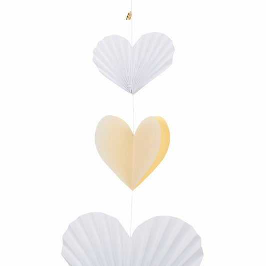Herzkette Goldenes Herz Girlande Plissee Herz Neuheit von räder design 65cm