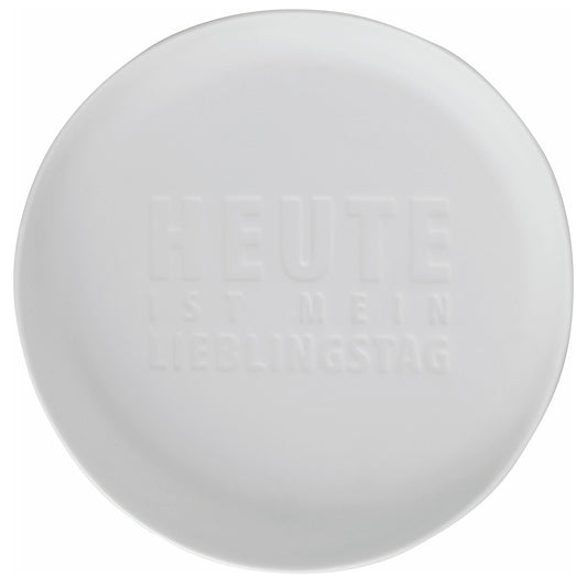 flache Schale aus Porzellan "Heute ist mein Lieblingstag" von räder design