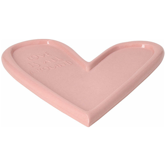 Teller (klein) Herz rosa "Love is all around" von räder design - Geschenkidee Liebe
