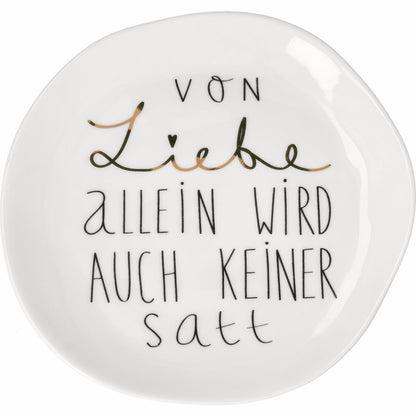 Kleiner Teller Von Liebe allein D.14cm Neuheit beschrifteter Teller von räder design